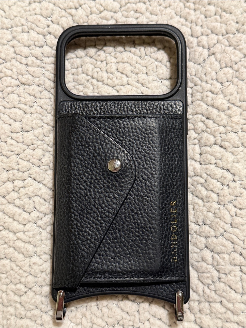 Bandolier iPhone 17 Pro Max Haley Side Slot Black Phone Case w/ Crossbody Strap